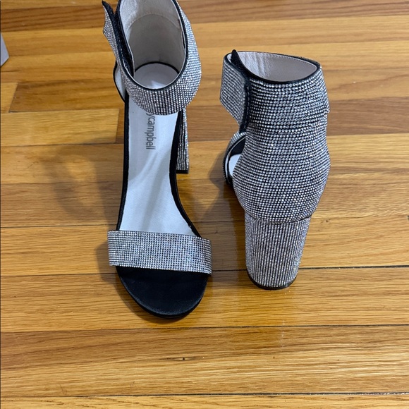 Jeffrey Campbell Silver and Black Strappy Heels - Picture 2 of 6